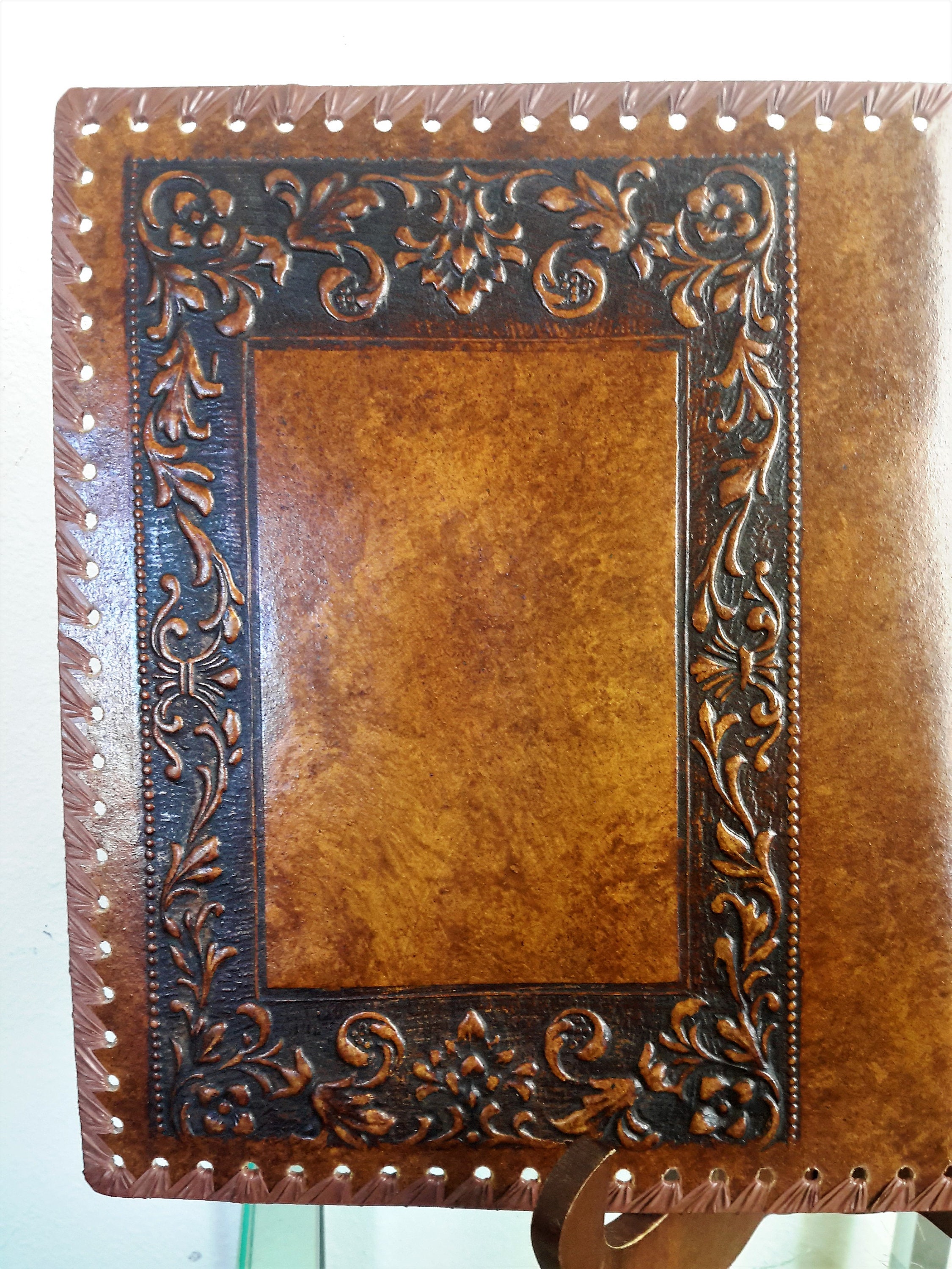 Hand Tooled Leather Book Cover / Family Crest Design / Etsy