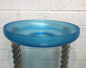 Fenton Stretch Glass Bowl ~ Celeste Blue Iridescent Stretch Glass ~ Footed Fenton Bowl ~ Elegant Home Decor ~ Wedding Gift ~Vintagesouthwest