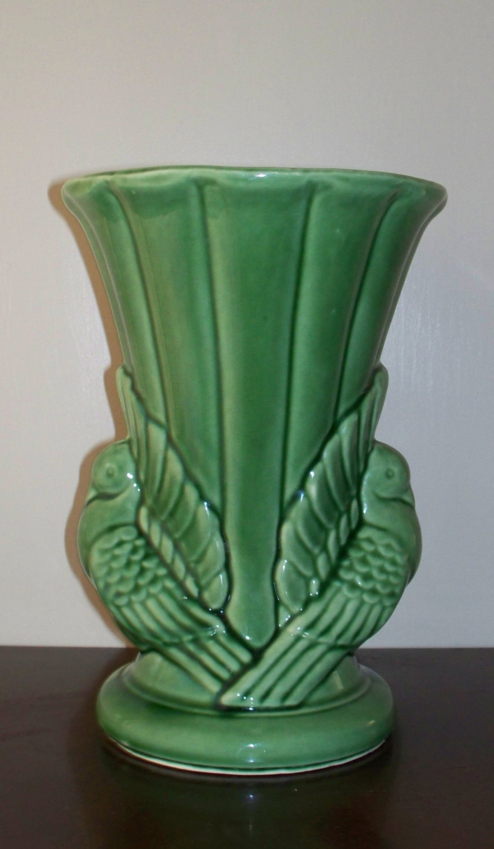 Shawnee Pottery Vase Dove Vase Green USA 829 Green Vase Etsy