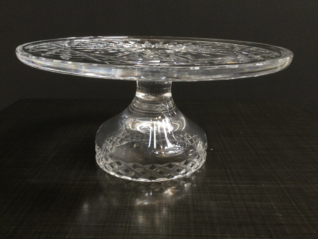 Waterford Crystal Cake Stand 10 Diameter Pedestal Cake Stand Unused