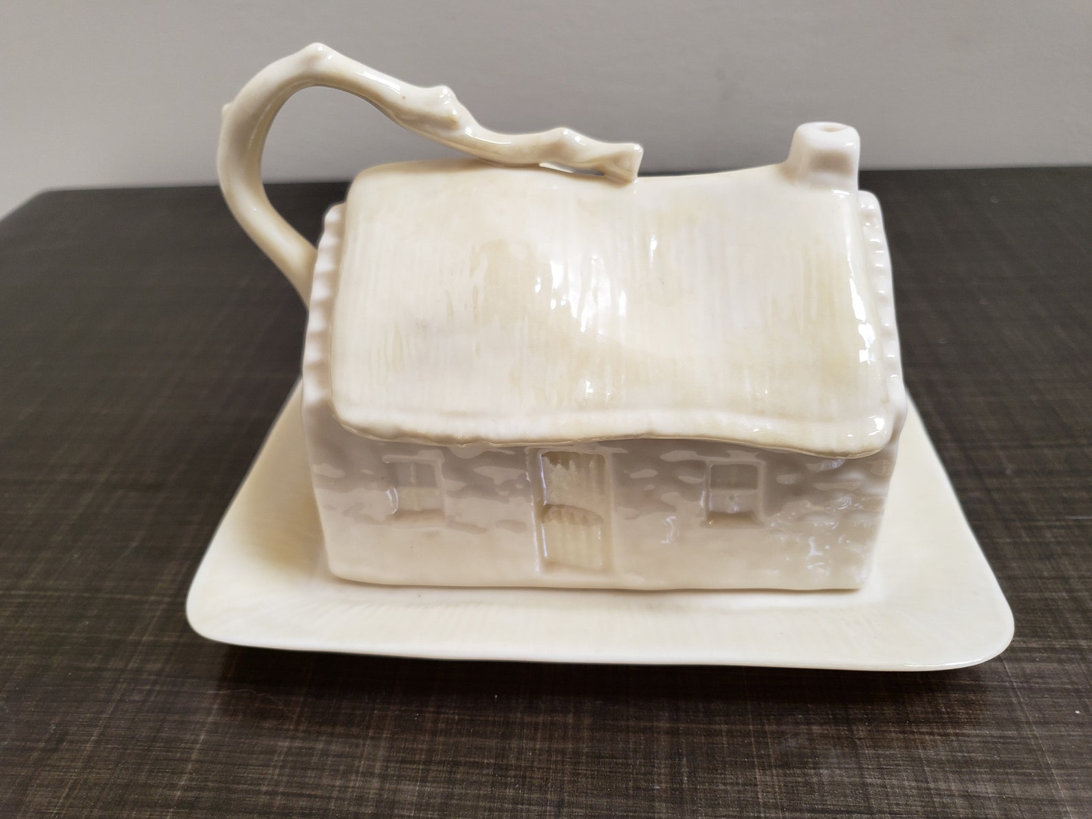 Belleek Country Cottage Cheese or Butter Dish / Belleek Irish Etsy