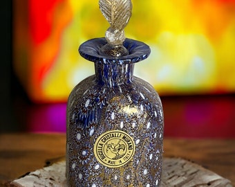 Murano Millefiori Perfume Bottle ~ Bucella Cristalli Italian Made Art Glass ~ Blown Glass Bottle & Stopper ~ Vintagesouthwest DMT
