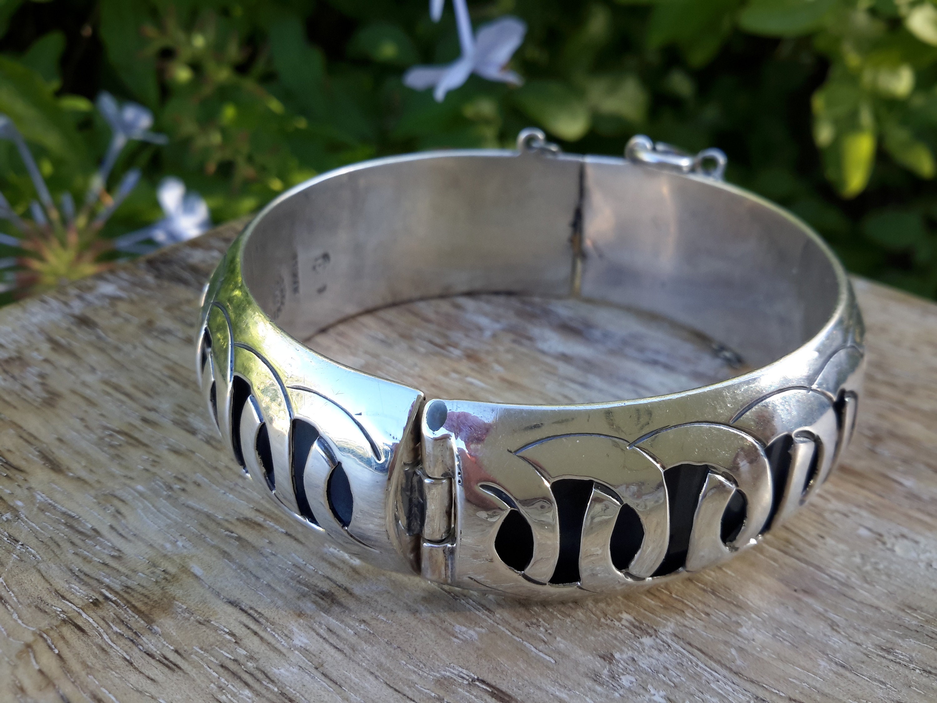 アクセサリー interim TAXCO SILVER BELT BRACELET VTG Taxco Mexico Modernist Link Bracelet 925 Sterling Silver