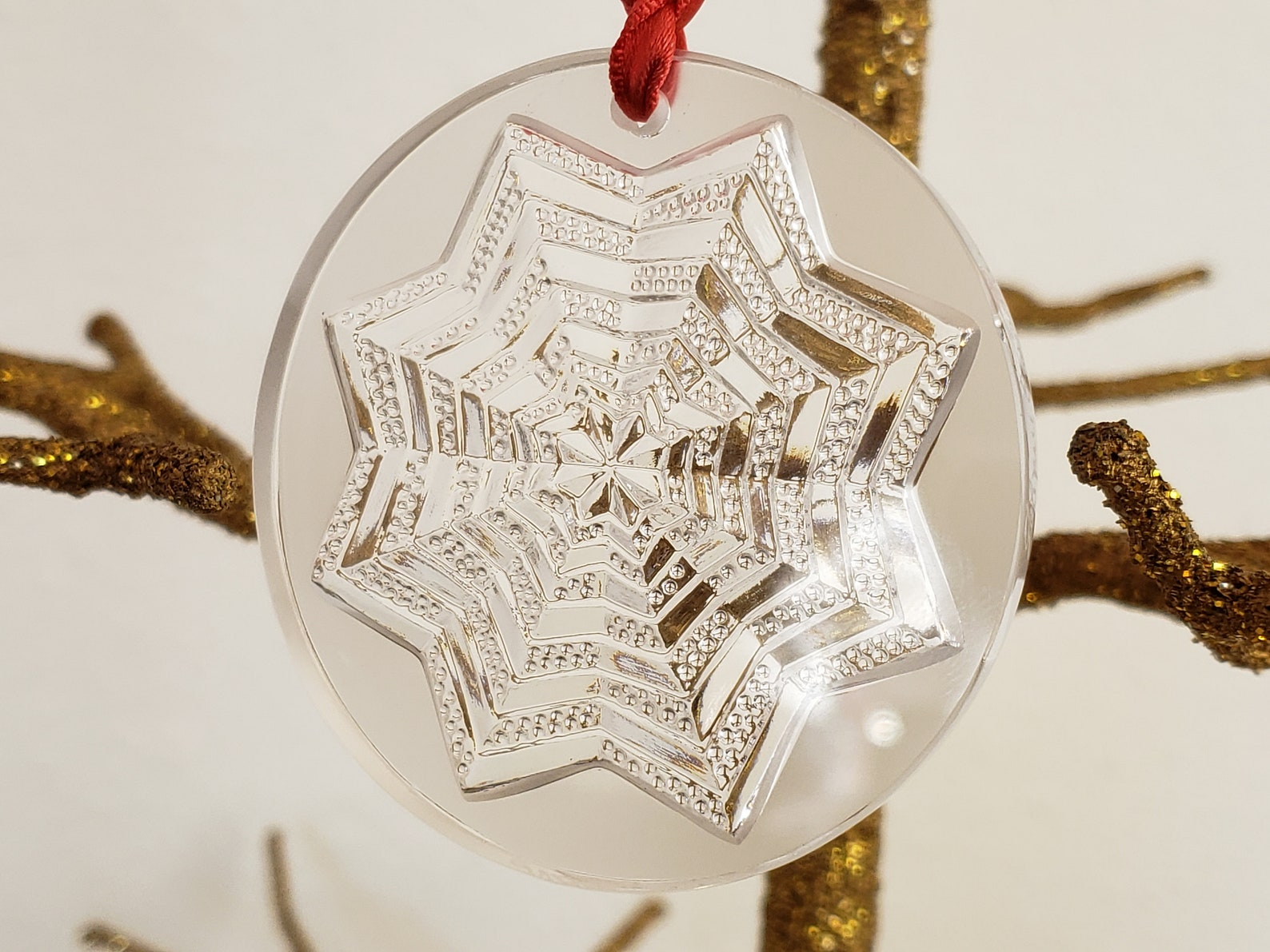 Lalique Ornament Astre Star Snowflake / Crystal Glass Etsy