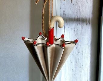 Goebel Hummel Umbrella Vase Wall Hanging ~ 7" Mid Century Porcelain Hangable Vase ~ Vintage Decorative Umbrella Vase ~ Made in West Germany