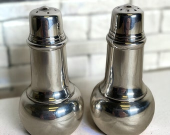 International Silver Co Salt & Pepper Shakers ~ Silver Plated Shakers ~ Mid Century Modern Tableware ~ Vintage Kitchen ~ VintageSouthwest