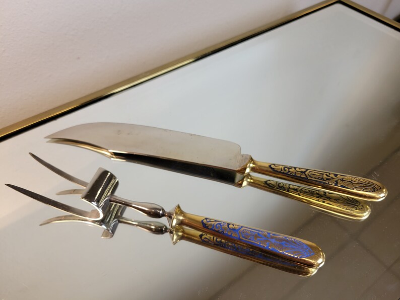 Gold & Silver Carving Set in Box / Joyas De Toledo Madrid Etsy