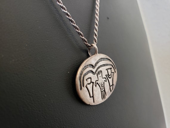 Sterling Silver Pendant Necklace / Handcrafted Na… - image 3
