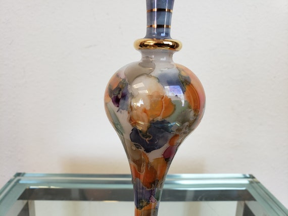 Blown Glass Perfume Bottle Kaleidoscope Multi Col… - image 2