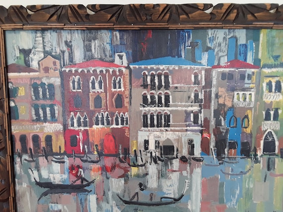 新規購入 Venice Painting Ponti Gio Signed Italy Century Mid / 額縁