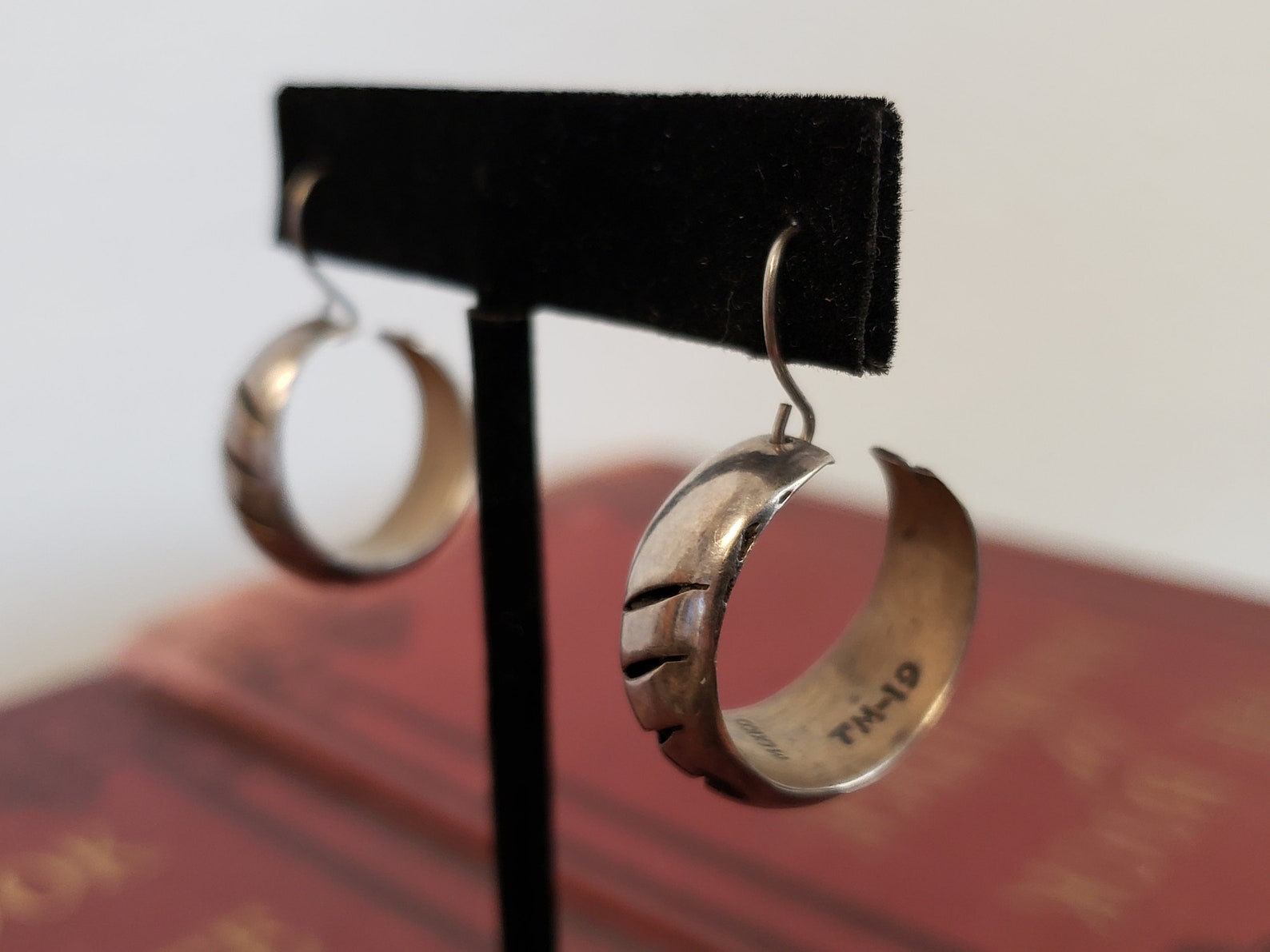 Taxco Silver Hoop Earrings TM19 / Hallmarked Silver Taxco Etsy