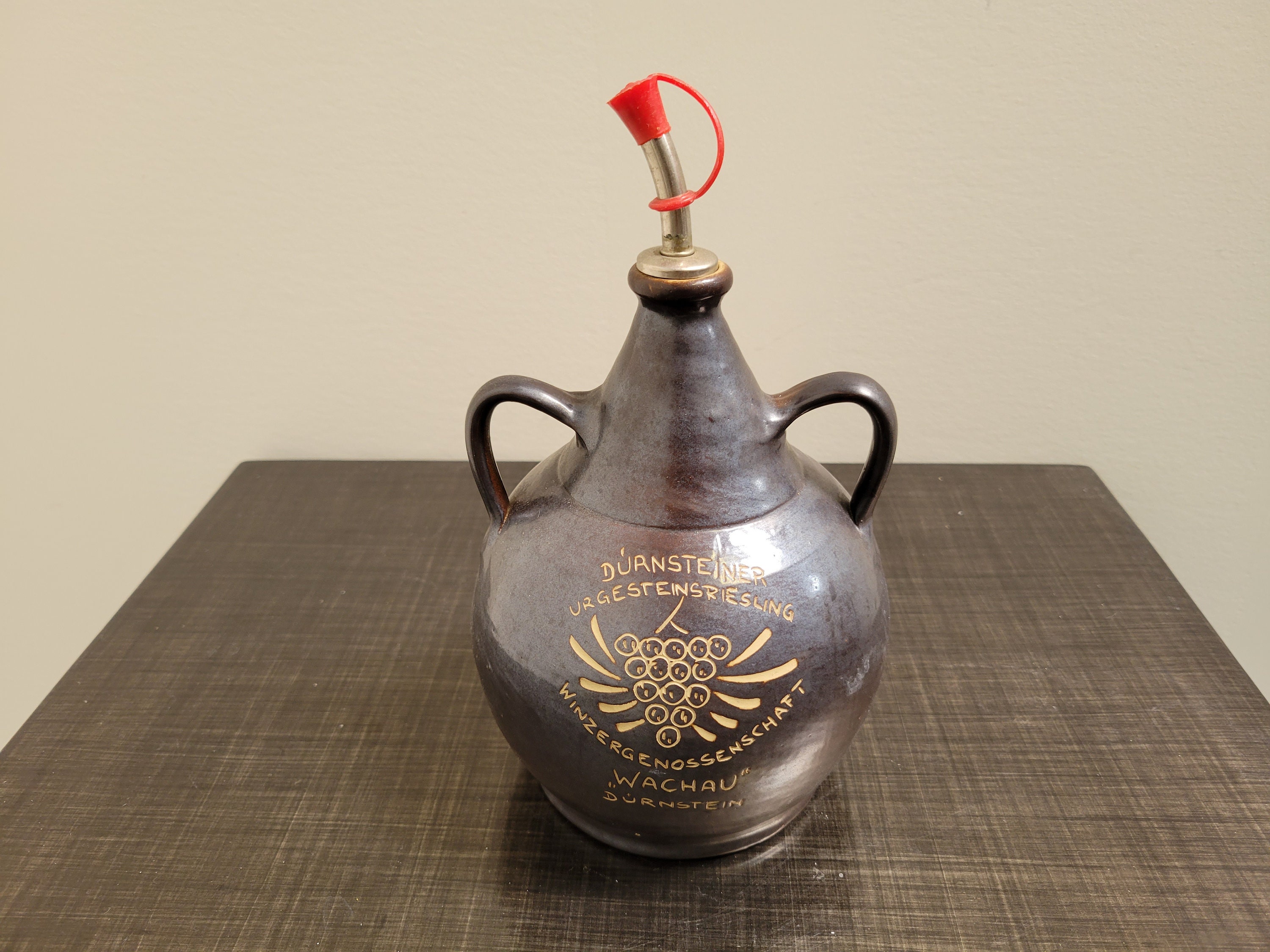 German Wine Decanter With Pour Spout / Dual Handle Stoneware Etsy
