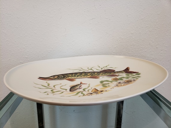 JKW Rosenthal Fish Platter / Large Pike Fish Oval Serving Platter