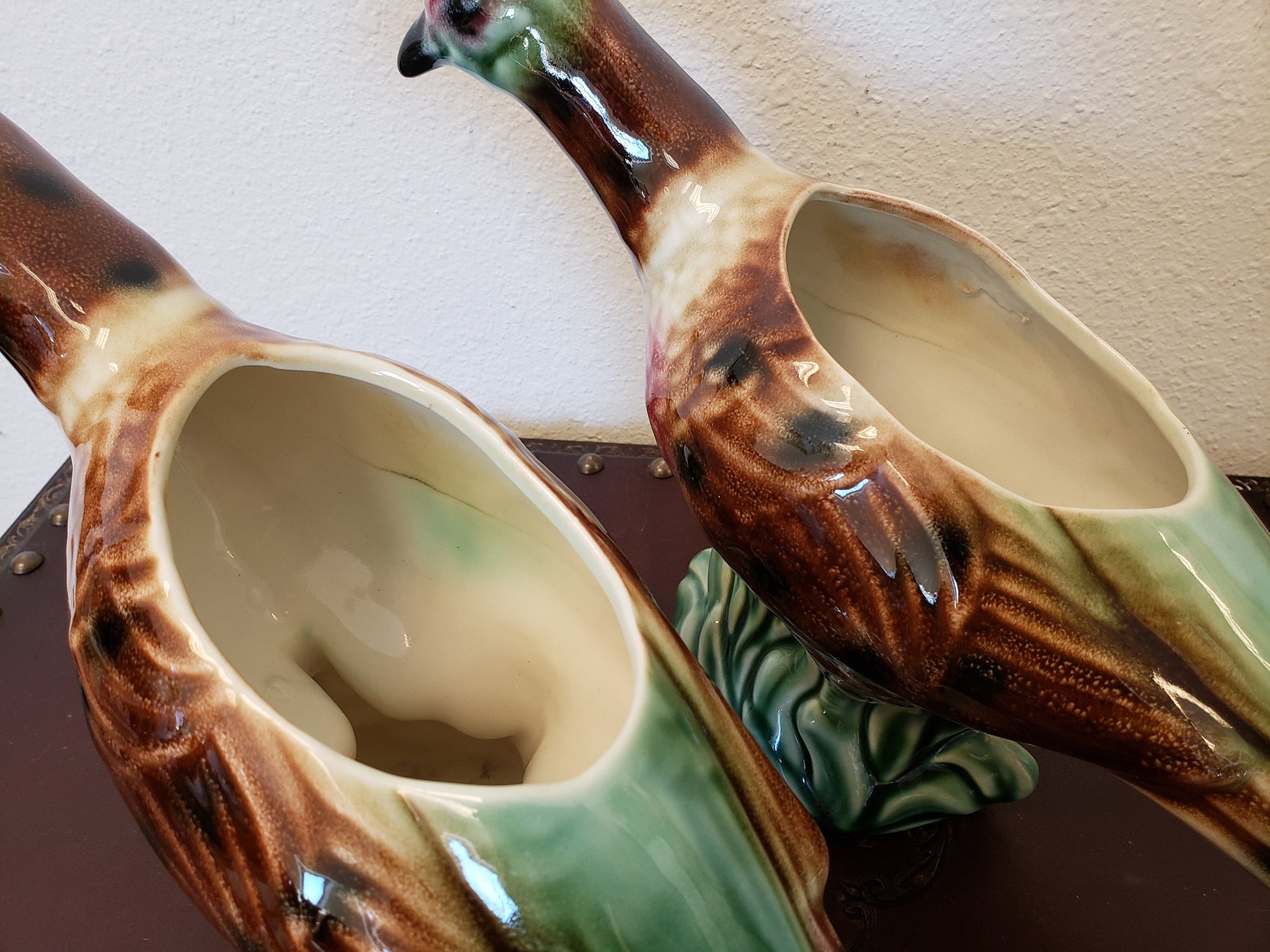 Pair Ceramic Pheasant Planter Vases / Mid Century Home / | Etsy