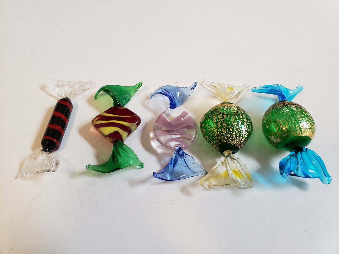 Murano Glass Candy / Set of 5 Glass of Venice Murano Candies / Etsy