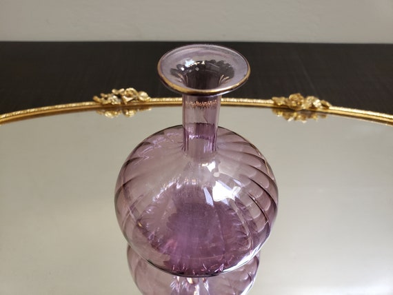 Egyptian Ribbed Glass Bottle & Dauber / Blown Gla… - image 3