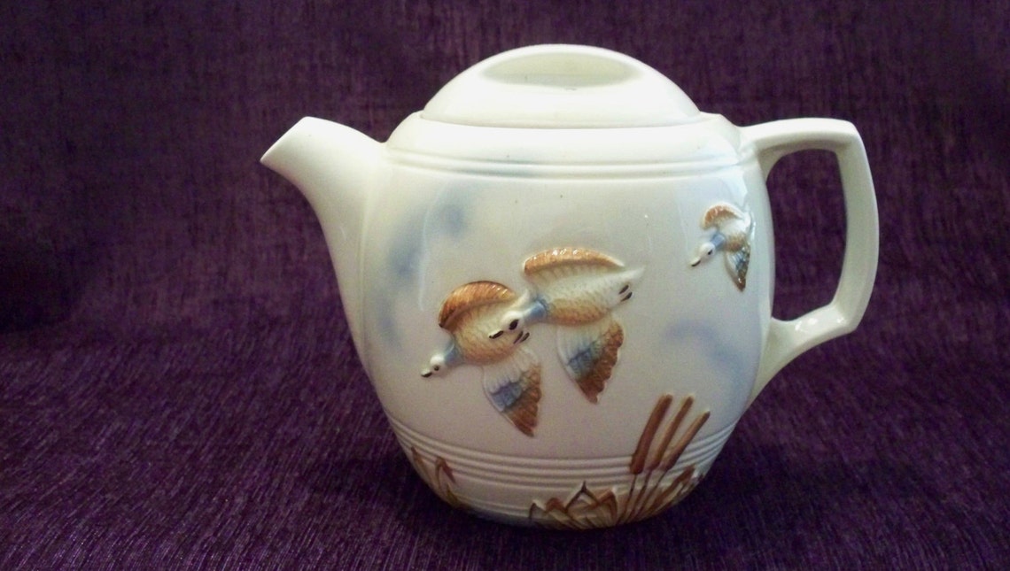 Duck Teapot Porcelier Vitreous / Porcelain With Ducks In Etsy