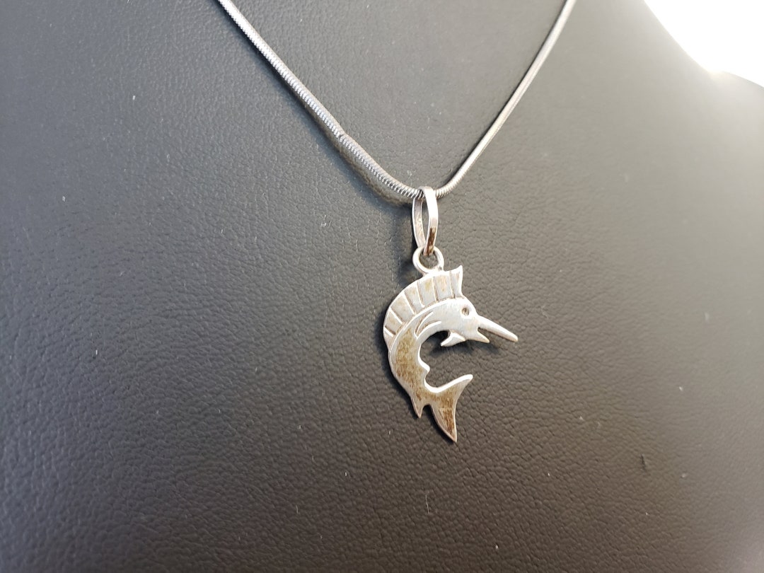 Sterling Silver Swordfish Pendant / Swordfish Necklace /Mexican Silver