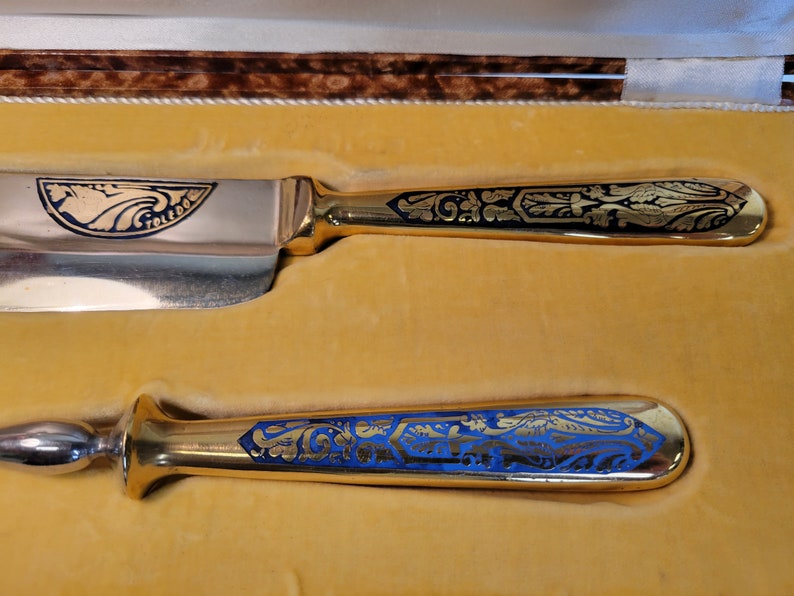 Gold & Silver Carving Set in Box / Joyas De Toledo Madrid Etsy