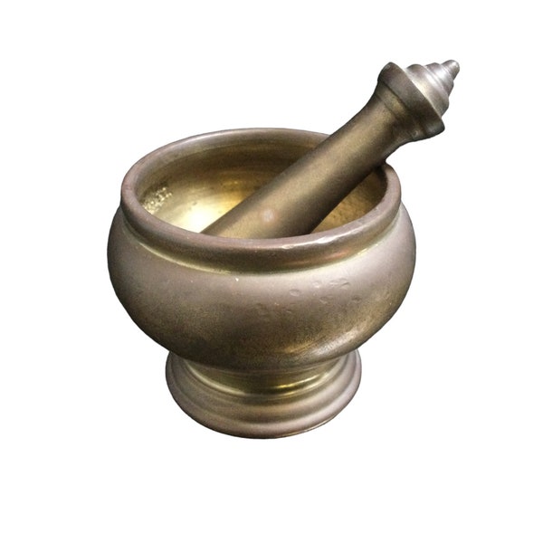 Brass Mortar Pestle Etsy