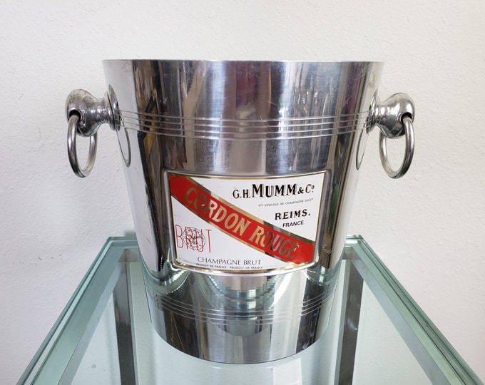 Champagne Chiller Bucket / French Brut Cordon Rouge Aluminum Etsy