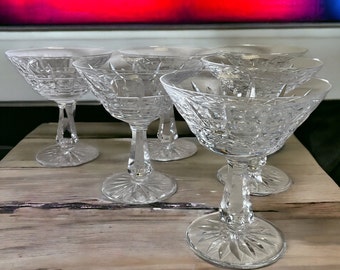 Waterford Barware Kylemore Champagne/Tall Sherbet Glasses Set of 6 ~ Vintage Luxury Crystal Champagne Celebration Coupes ~ VintageSouthwest