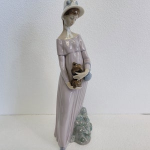 Lladro Figurine My Little Pet / Girl Holding Dog 4994 / Made In Spain 11 1/2&quot; Tall Figurine / Vintagesouthwest
