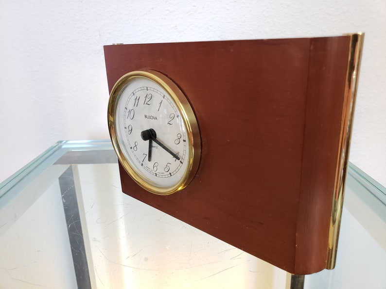 Bulova Desk Clock German Movement / UK Wood Case / Office Desk Etsy