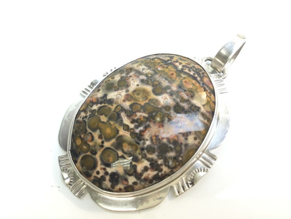 Artisan Signed "SB" Sterling Silver & Leopard Ski… - image 1