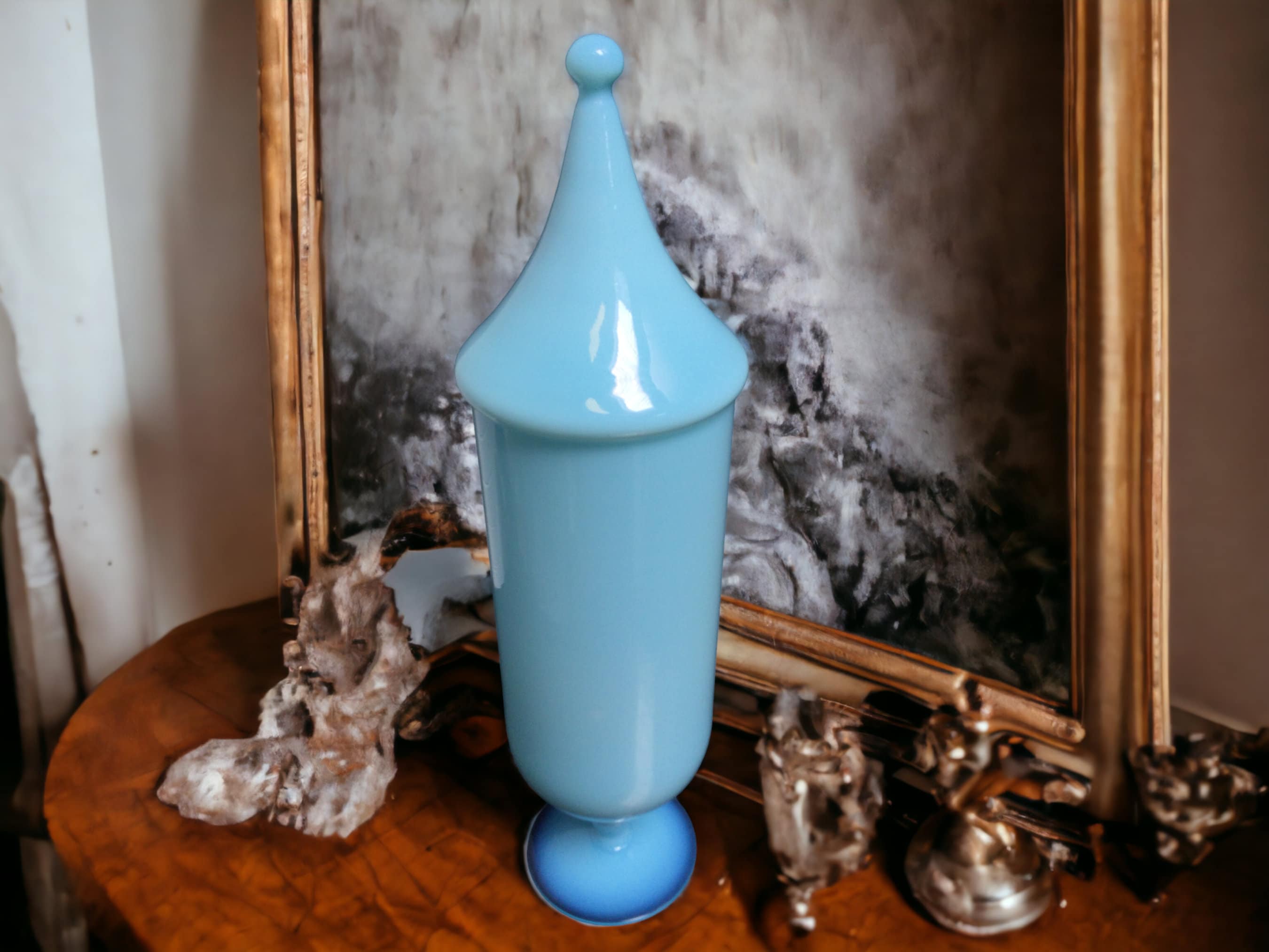 Antique French Apothecary Blue Glass Jar - Etsy