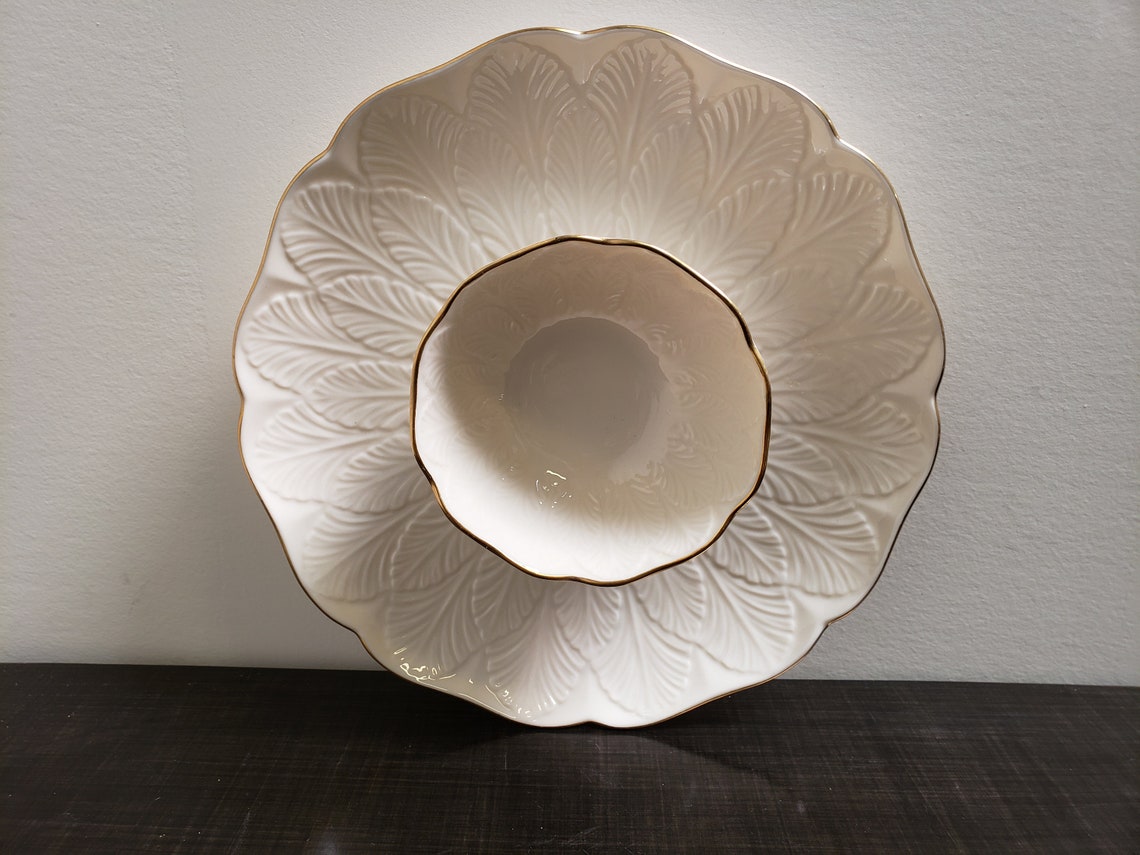 Lenox Greenfield Collection Chip Dip Plate / 1 Piece Chip Dip Etsy UK