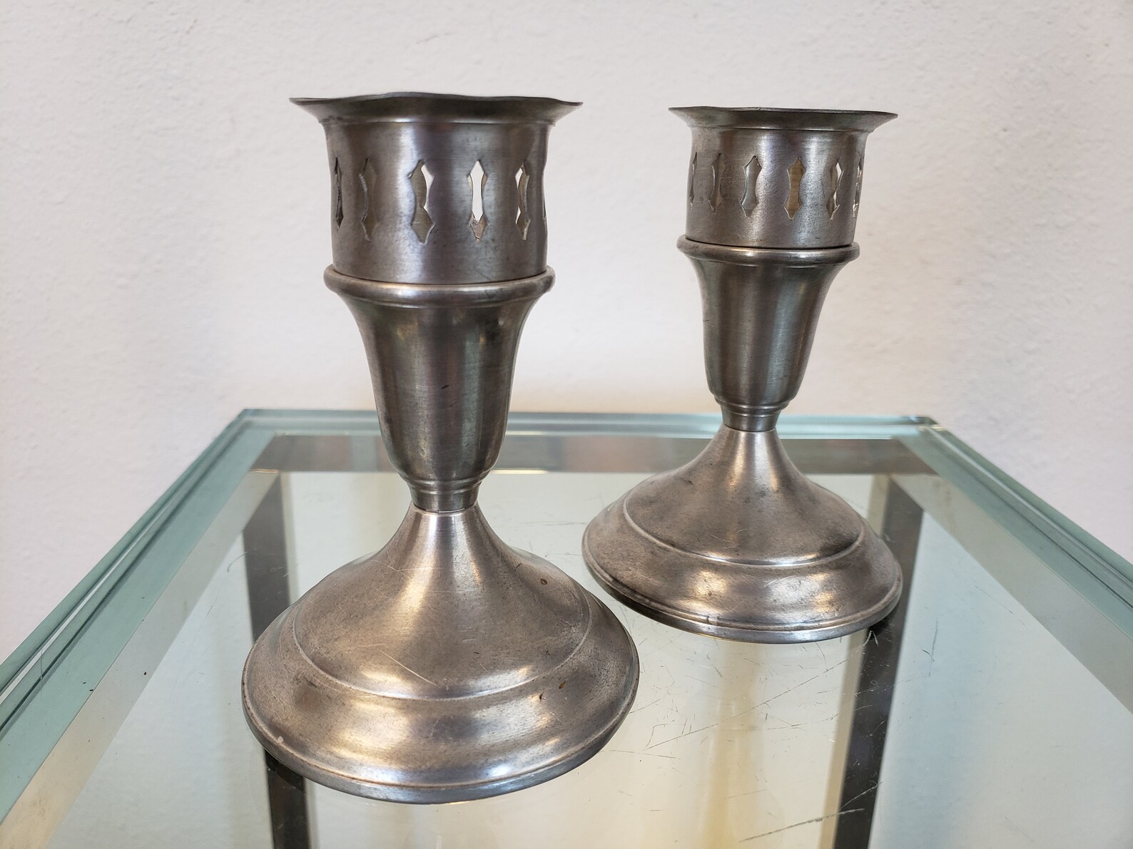 Poole Pewter Candlesticks 2195 / Pewter Candlestick Holders / Etsy