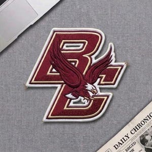 Boston College Eagles Iron On Patch, BC University Embroidered Badge, Maroon and Gold Sew On Badge, NCAA Alumni Fan Gift