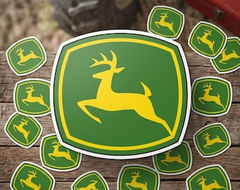 John Deere Logo #1 Waterproof Vinyl Sticker, Car Decal, Laptop Tumbler, Perfect Gift For Family, Friends
