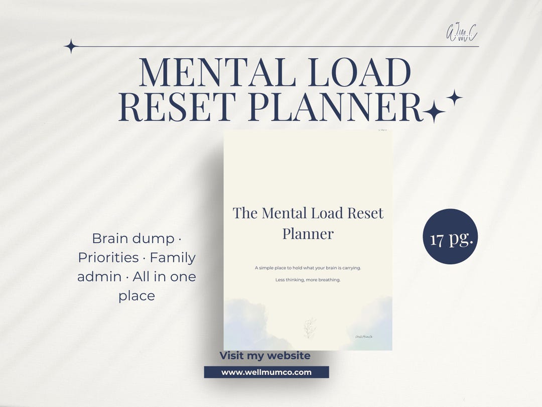 Mental Load Planner Printable for Mums | Overwhelmed Parent Brain Dump ...