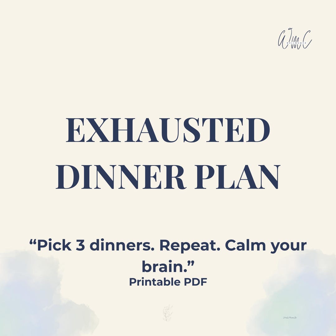 Photo inspiration: Exhausted Mum Dinner Plan Weeknight Meal Ideas Shopping List Photo Inspiration