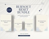 Burnout Planner Bundle Printable | Mum | Parents | Mental Load Reset + Crisis Week Plan + Dinner Plan + Sunday Reset| Overwhelmed Parent PDF