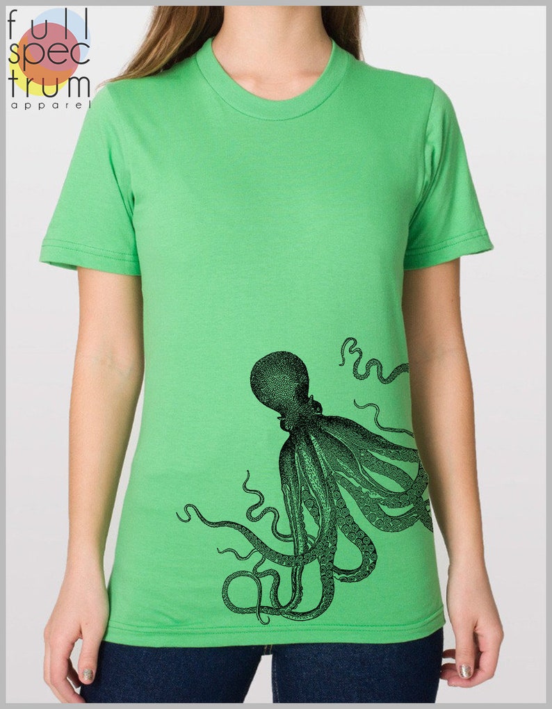 Men's Octopus T Shirt American Apparel XS S M L XL 9 Etsy