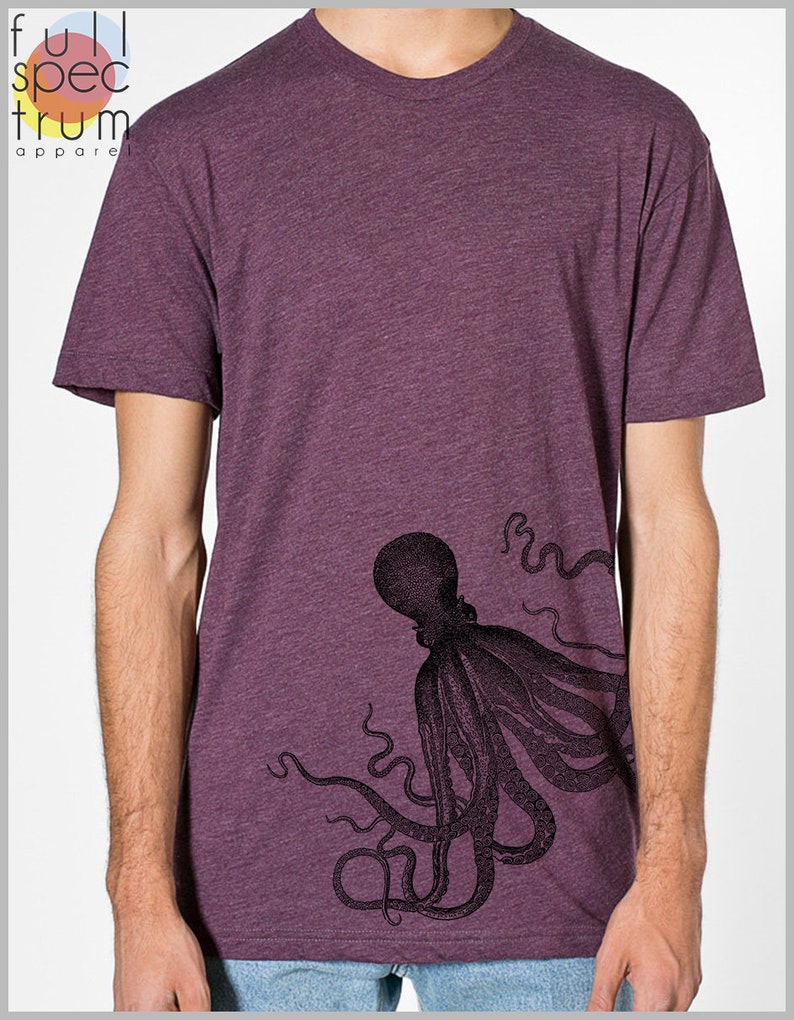 Men's Octopus T Shirt American Apparel XS S M L XL 9 Etsy