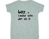 LIQUIDATION - Grey Kids T Shirt - Boy: Noise with Dirt on it OR CHOOSE any design Children's Clothing Toddler Shirt