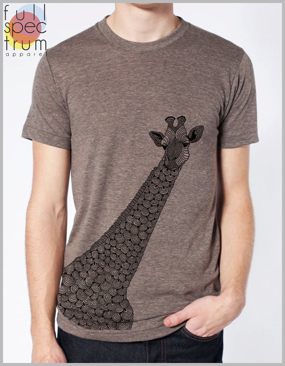 Men's Animal Print Giraffe T Shirt American Apparel XS S Etsy