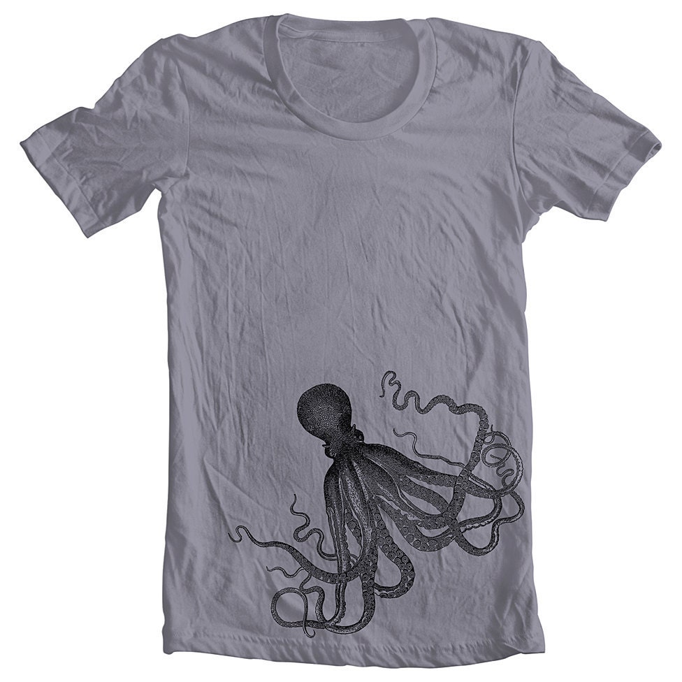 Men's Octopus T Shirt American Apparel XS S M L XL 9 | Etsy