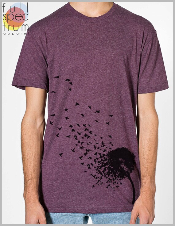 Men's Graphic Tee Dandelion Birds T Shirt Women's | Etsy