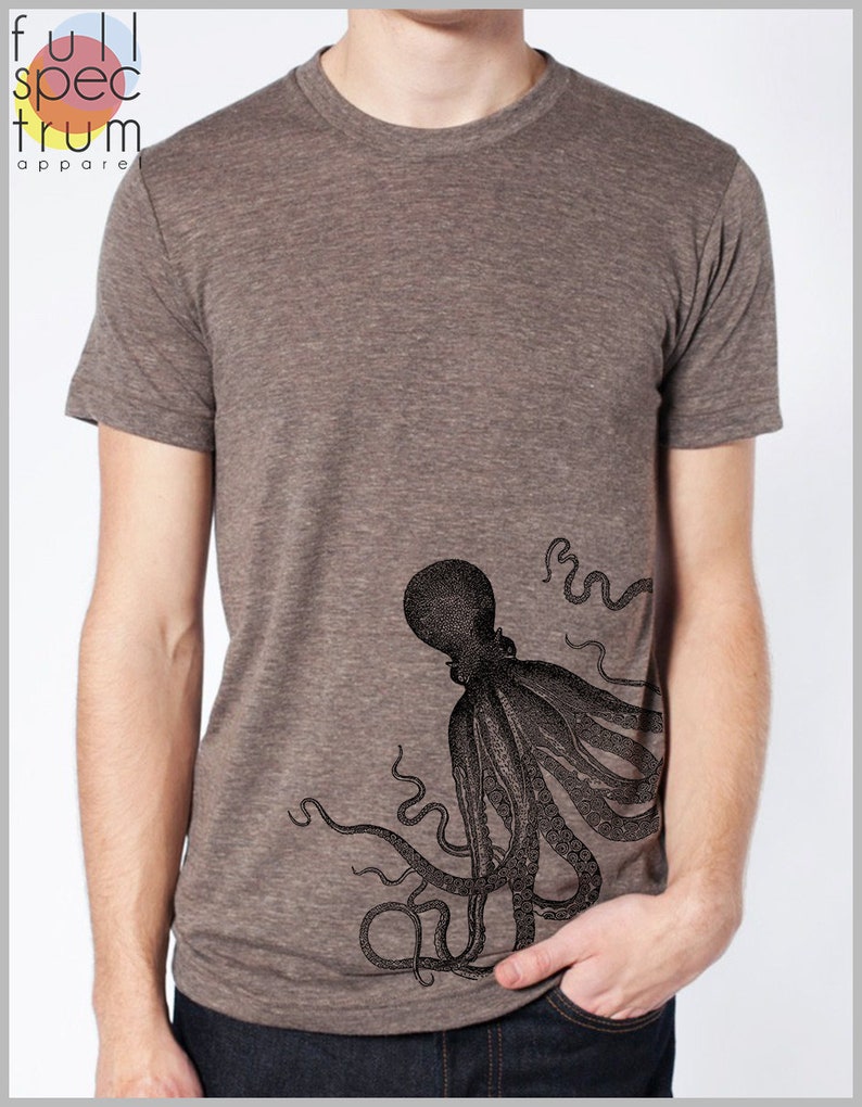 Men's Octopus T Shirt American Apparel XS S M L XL 9 Etsy