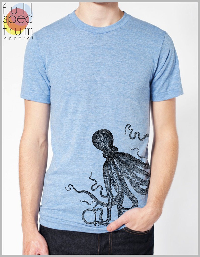 Men's Octopus T Shirt American Apparel XS S M L XL 9 Etsy