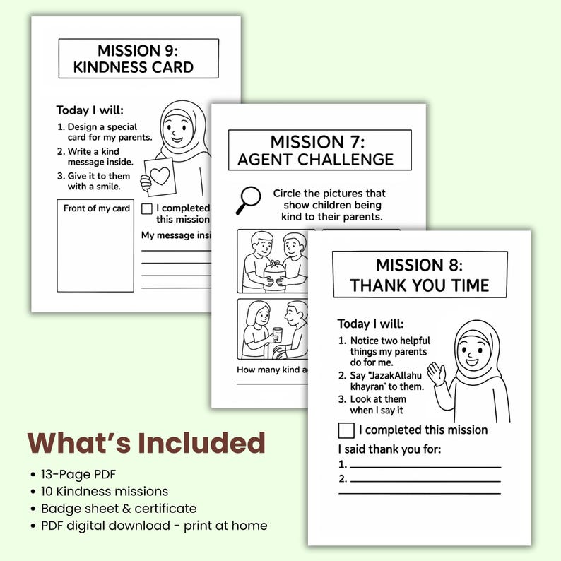 Kindness to Parents Islamic Kids Activity Worksheets | Du’a & Akhlaq