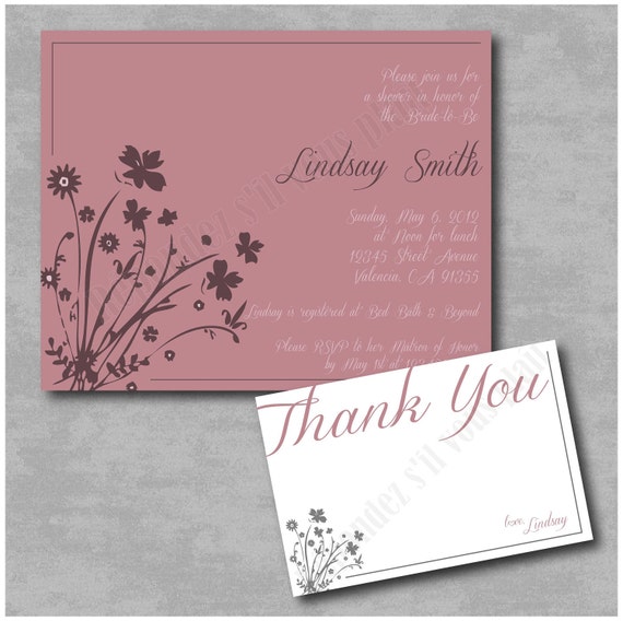 Items similar to Invitation & Thank You Card on Etsy