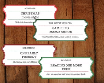 printable coupons tickets vouchers diy printable etsy