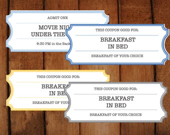 printable coupons tickets vouchers diy printable etsy
