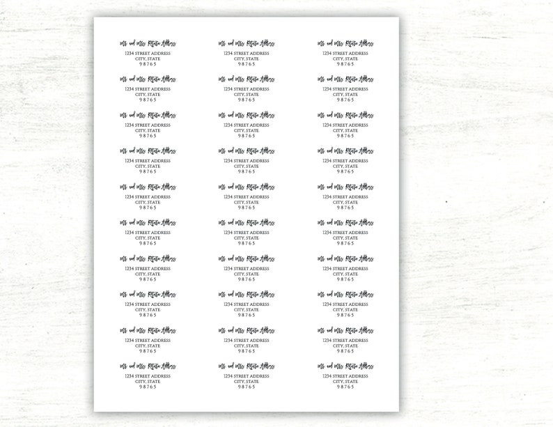 Address Label Template Small Labels 1x2 5 8 30 Per Page Etsy
